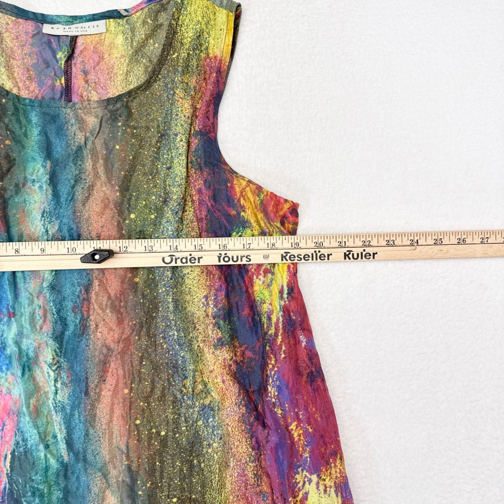 Bryn Walker Dress Size Large Zen Taffeta Nebulosa Abstract Cosmic Ruffled Hem - Picture 6 of 7